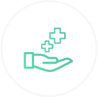 hand with plus signs icon