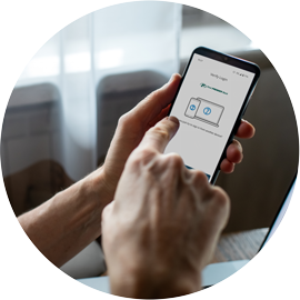 Hand clicking Verification Message on Phone