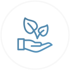 Blue Hand with Plant growing out of it